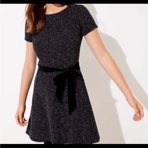 NWT- LOFT half sleeves tweed mini fit and flare dress
